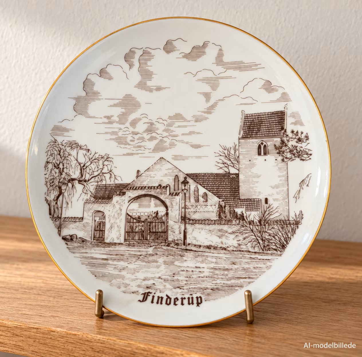 Kirkeplatte Bing & Grøndahl – Finderup, nr. 4395, ca. 19 cm