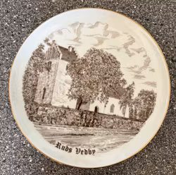 Kirkeplatte Bing & Grøndahl – Ruds Vedby, nr. 4153, ca. 19 cm