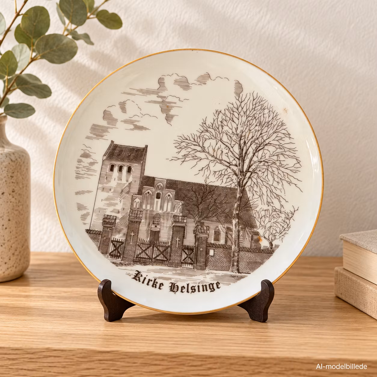 Kirkeplatte – B&G Kirke Helsinge 619/4355, ca. 19 cm