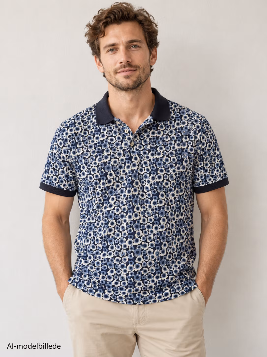 Polo Lindbergh Black – blå og hvid med blomstermønster