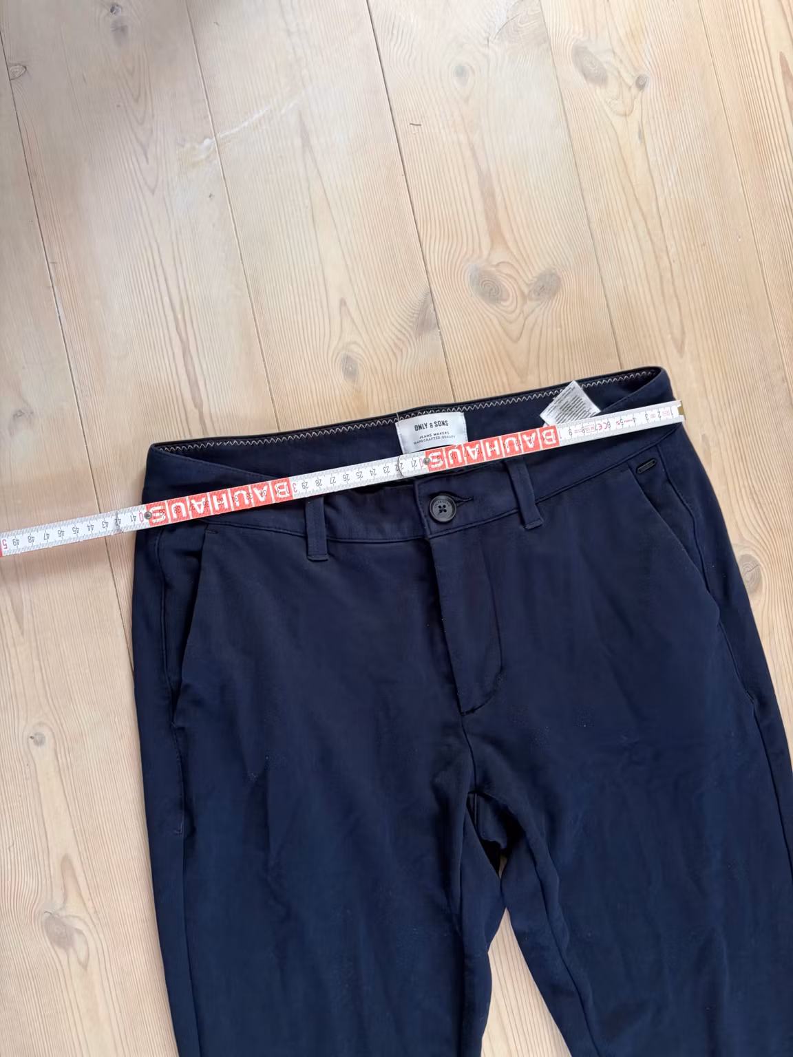 Chinos ONLY & SONS Mark – mørkeblå, W32/L32, benlængde ca. 66 cm