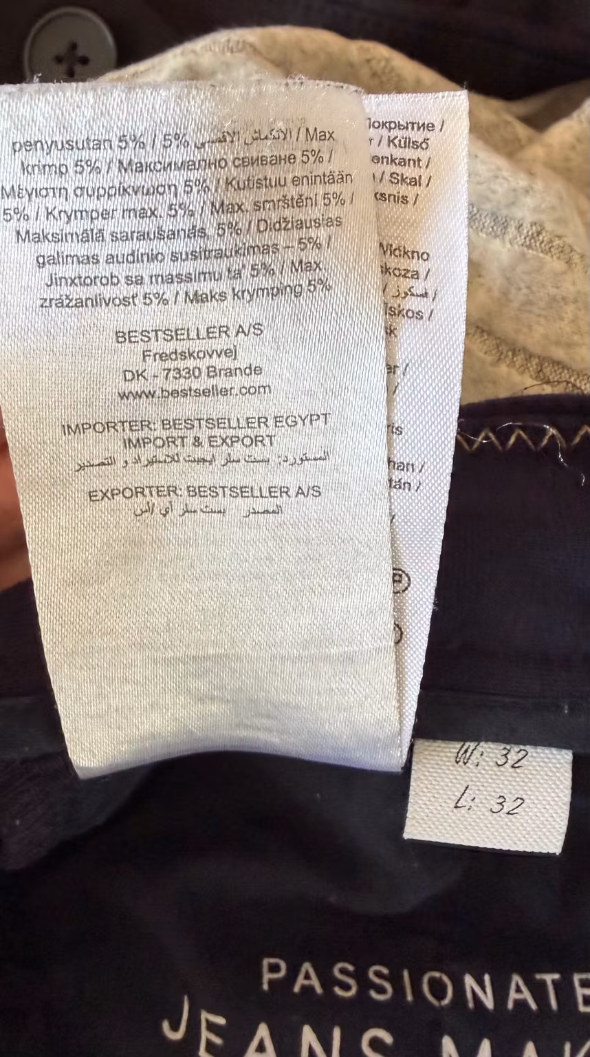 Chinos ONLY & SONS Mark – mørkeblå, W32/L32, benlængde ca. 66 cm