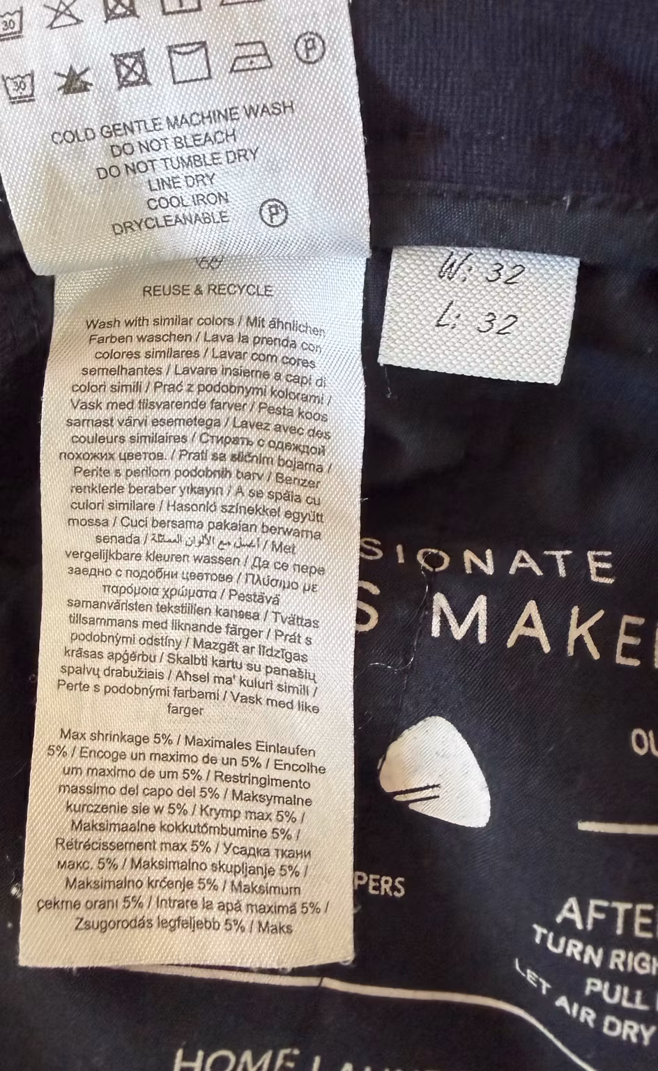Chinos ONLY & SONS Mark – mørkeblå, W32/L32, benlængde ca. 66 cm