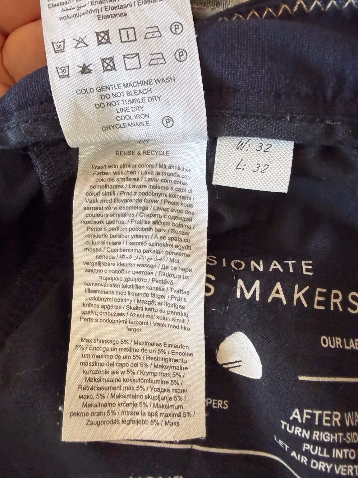 Chinos ONLY & SONS Mark – mørkeblå, W32/L32, benlængde ca. 66 cm