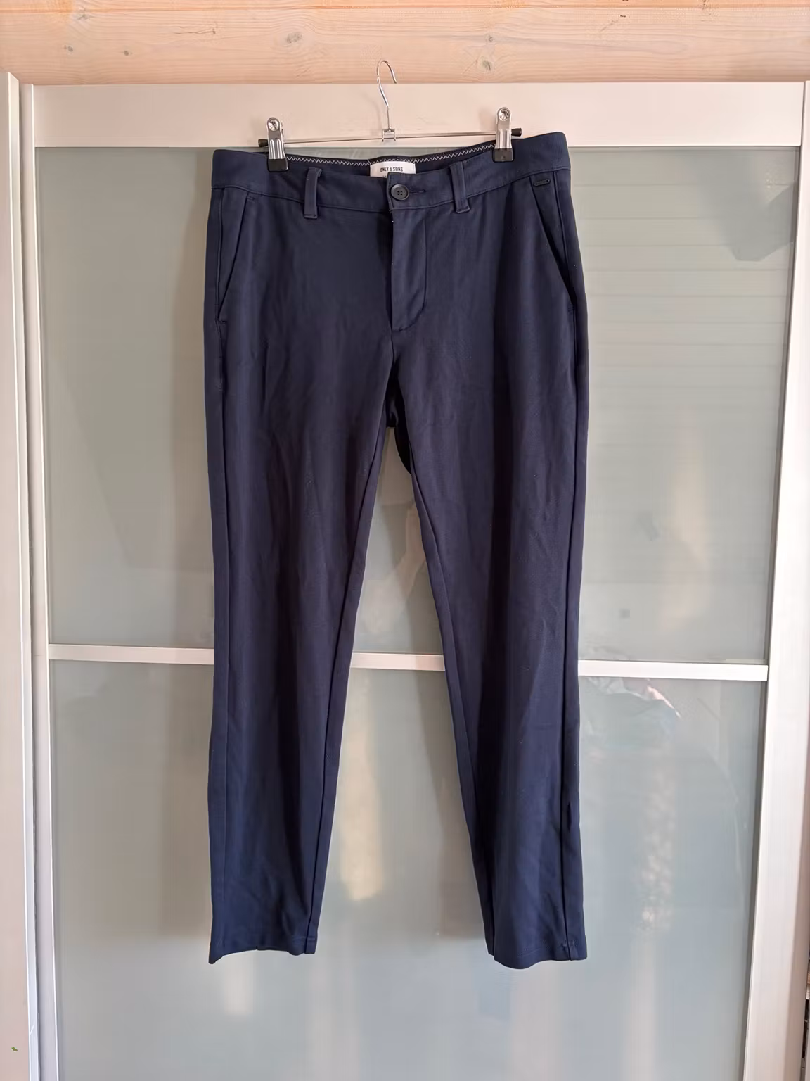 Chinos ONLY & SONS Mark – mørkeblå, W32/L32, benlængde ca. 66 cm