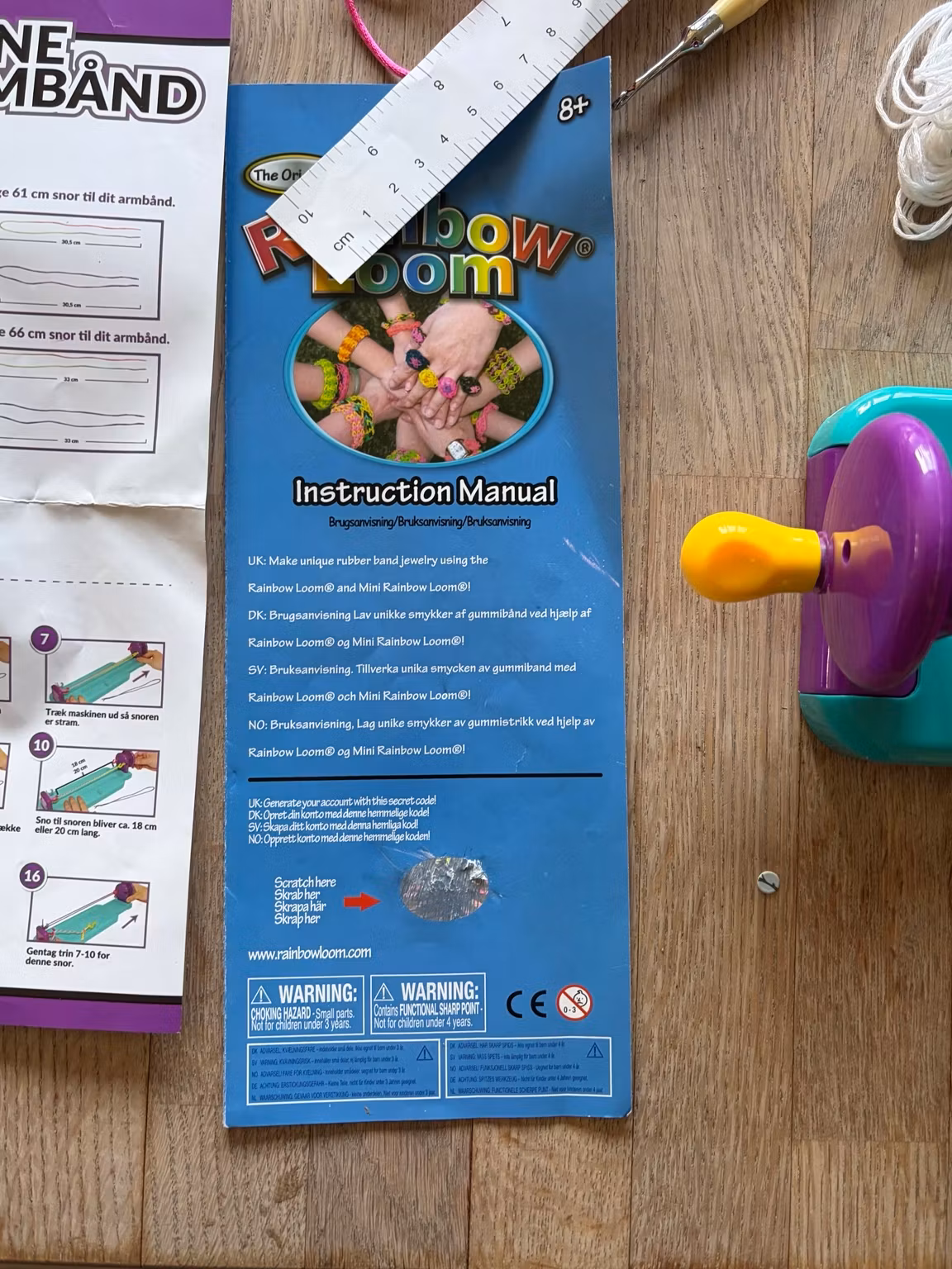 Kreasæt til armbånd – Rainbow Loom og snomaskine med tilbehør