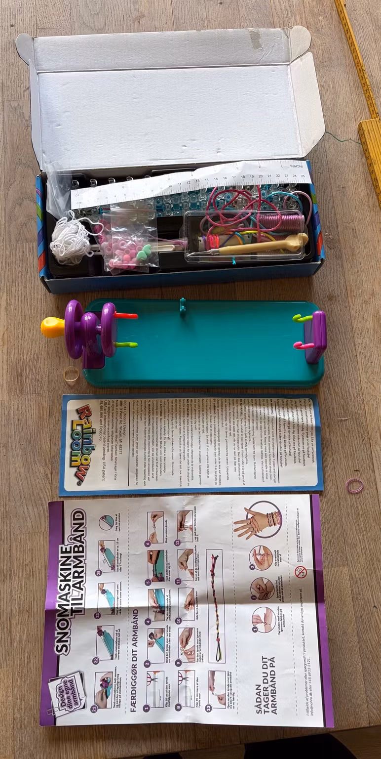 Kreasæt til armbånd – Rainbow Loom og snomaskine med tilbehør