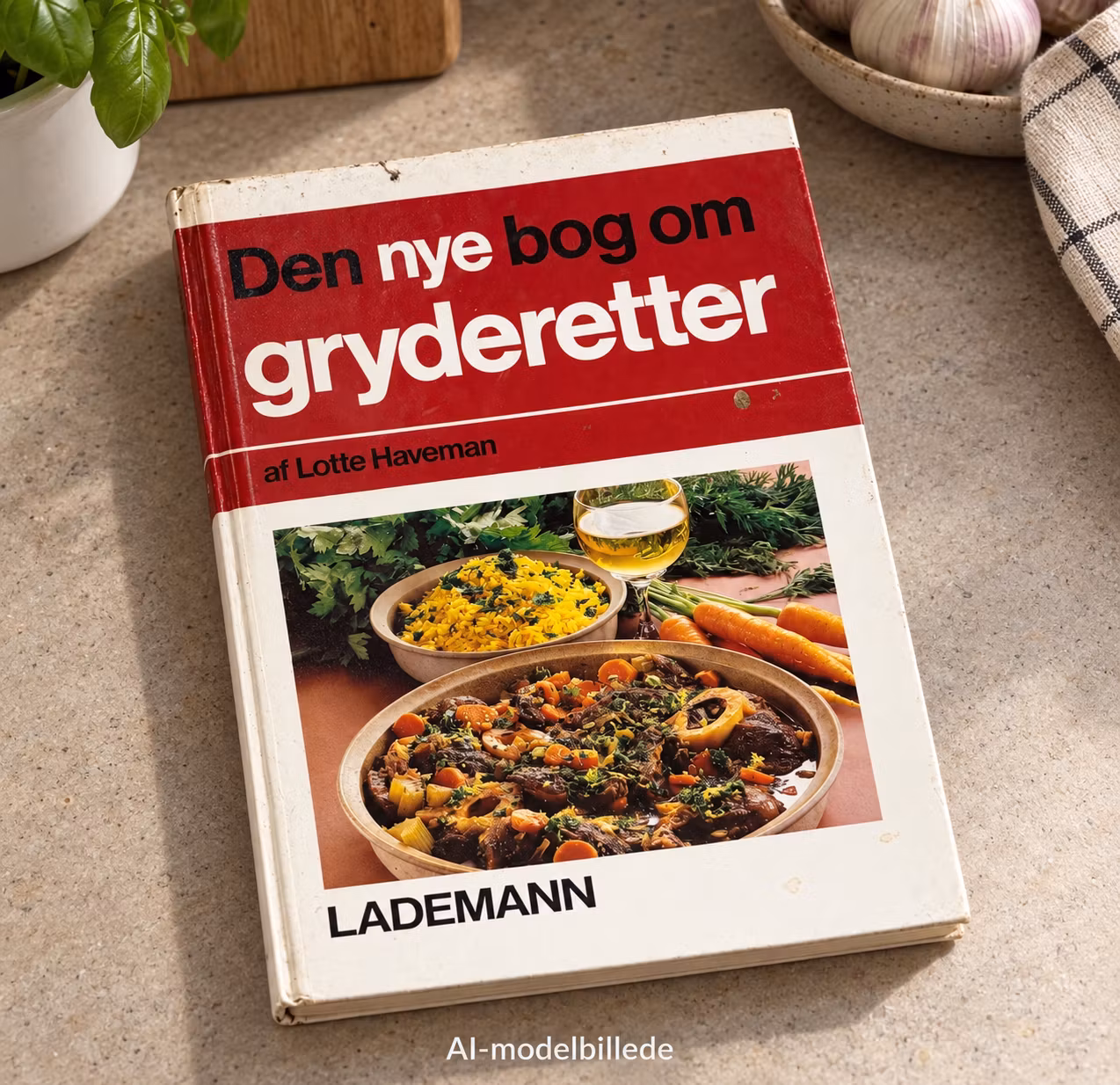 Kogebog – Den nye bog om gryderetter af Lotte Haveman 1987
