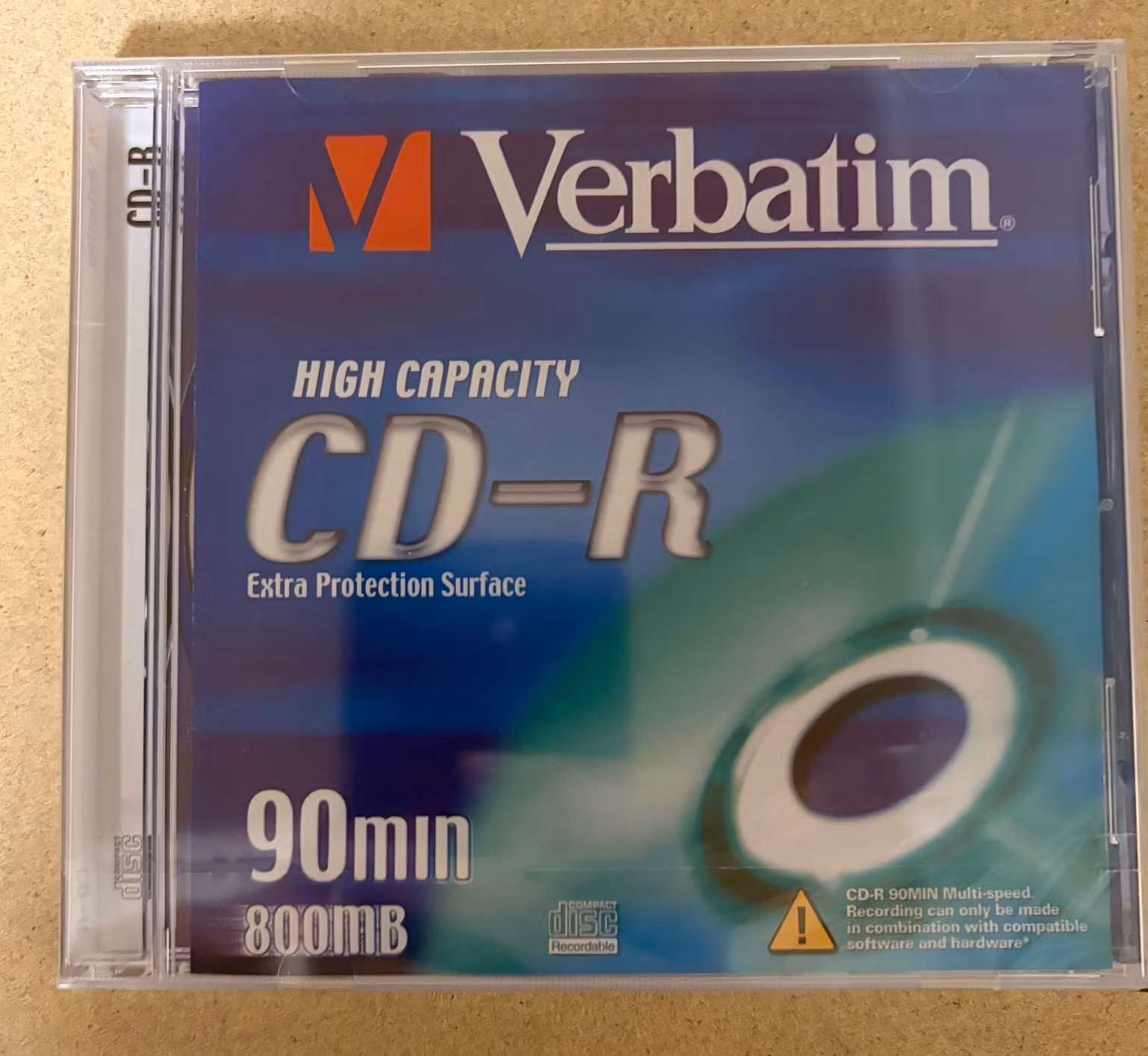Verbatim High Capacity CD-R – forside med kapacitet