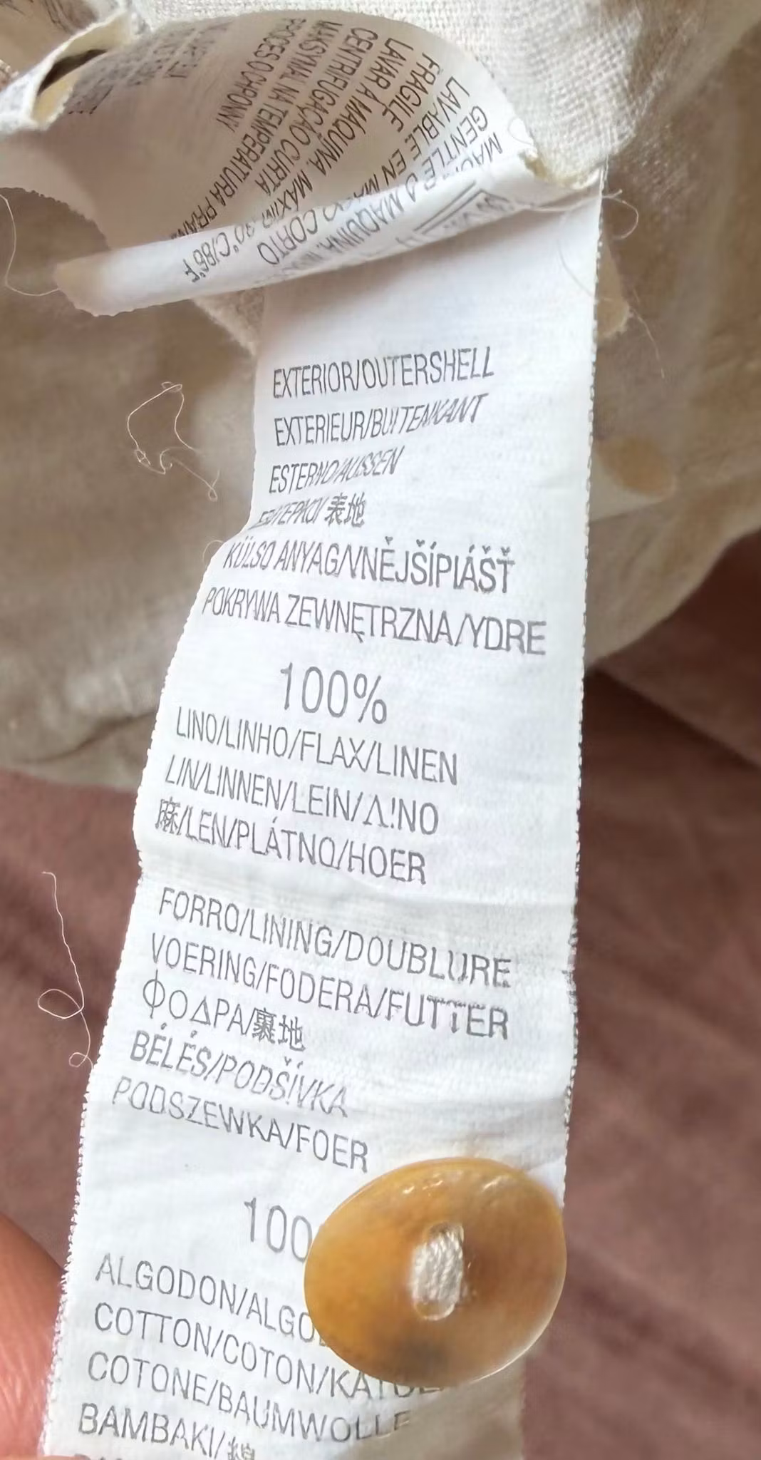 Materialemærkat – hør og bomuldsfor