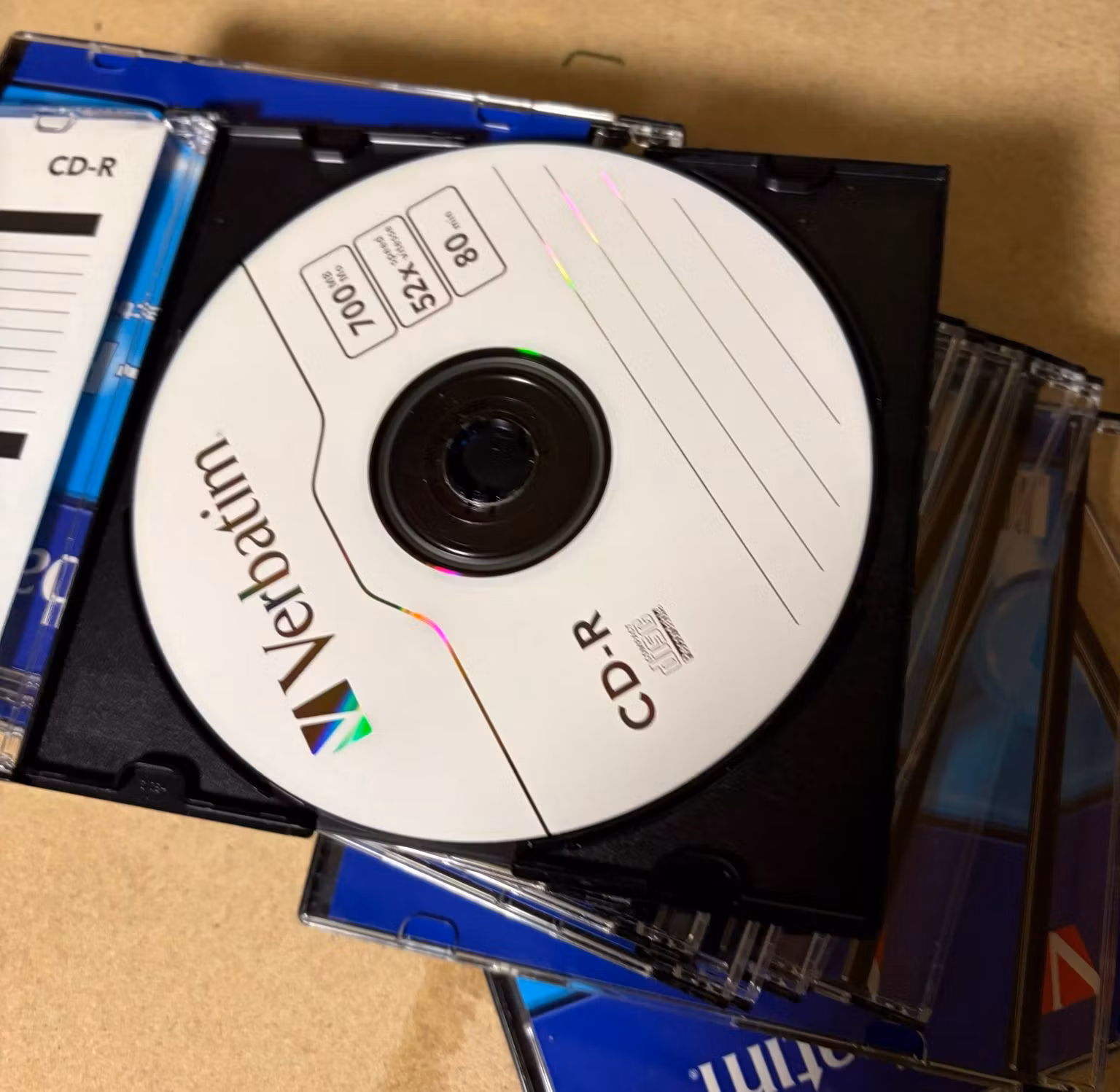 Verbatim CD-R-skive i åbent etui