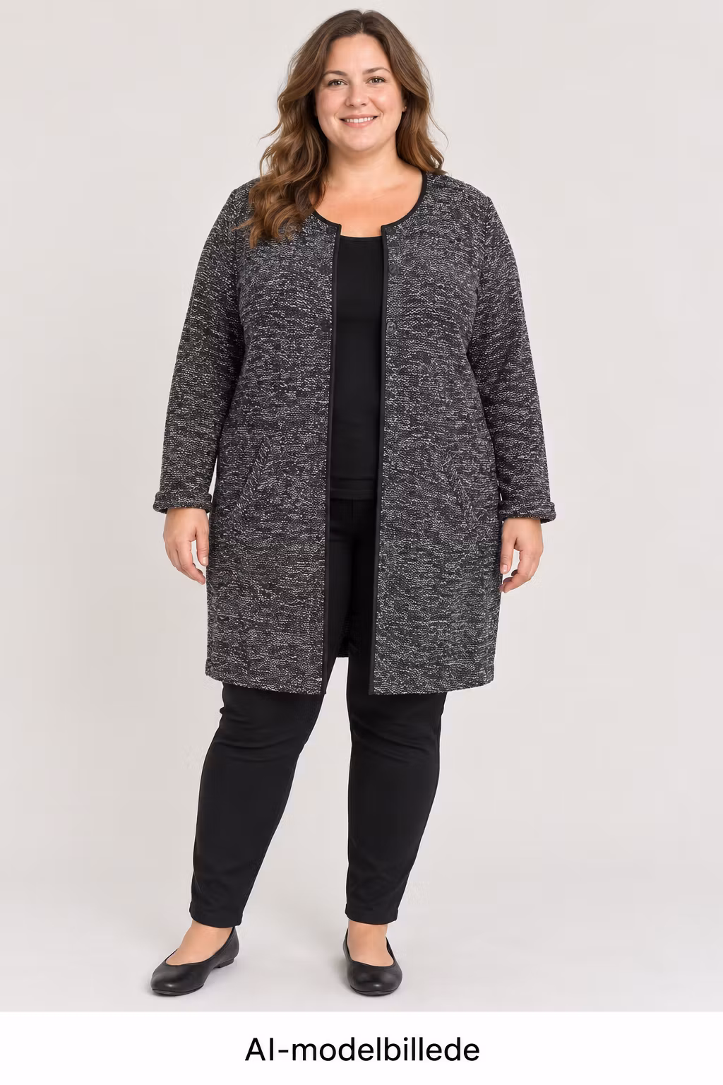 AI-modelbillede af Ofelia-cardigan – illustration
