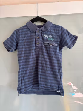 Poloshirt NAME IT blåstribet med Aviator-broderi – str. 98