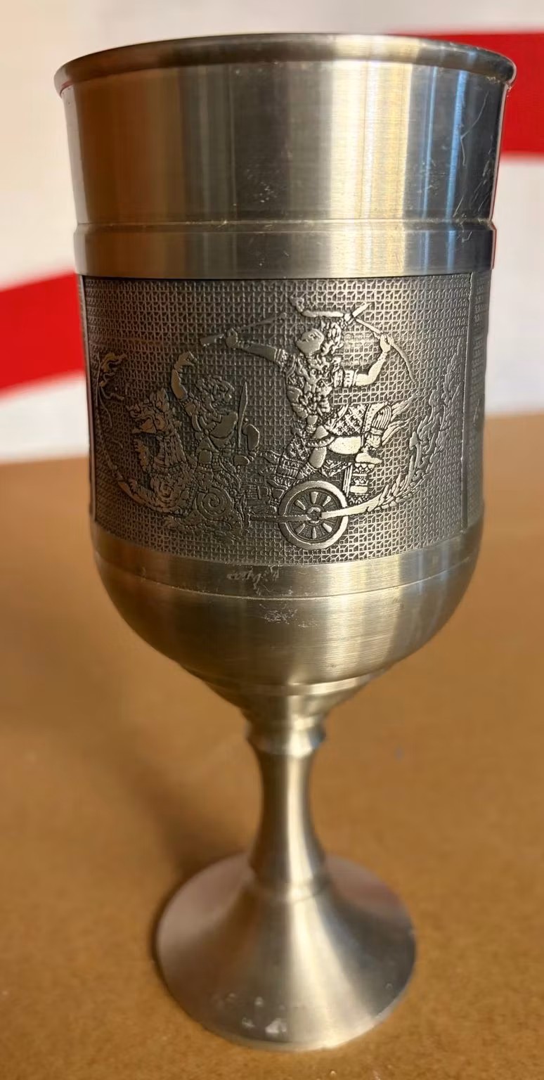 Originalfoto – Pokal Kings Pewter – håndlavet tinlegering fra Thailand, ca. 19 cm