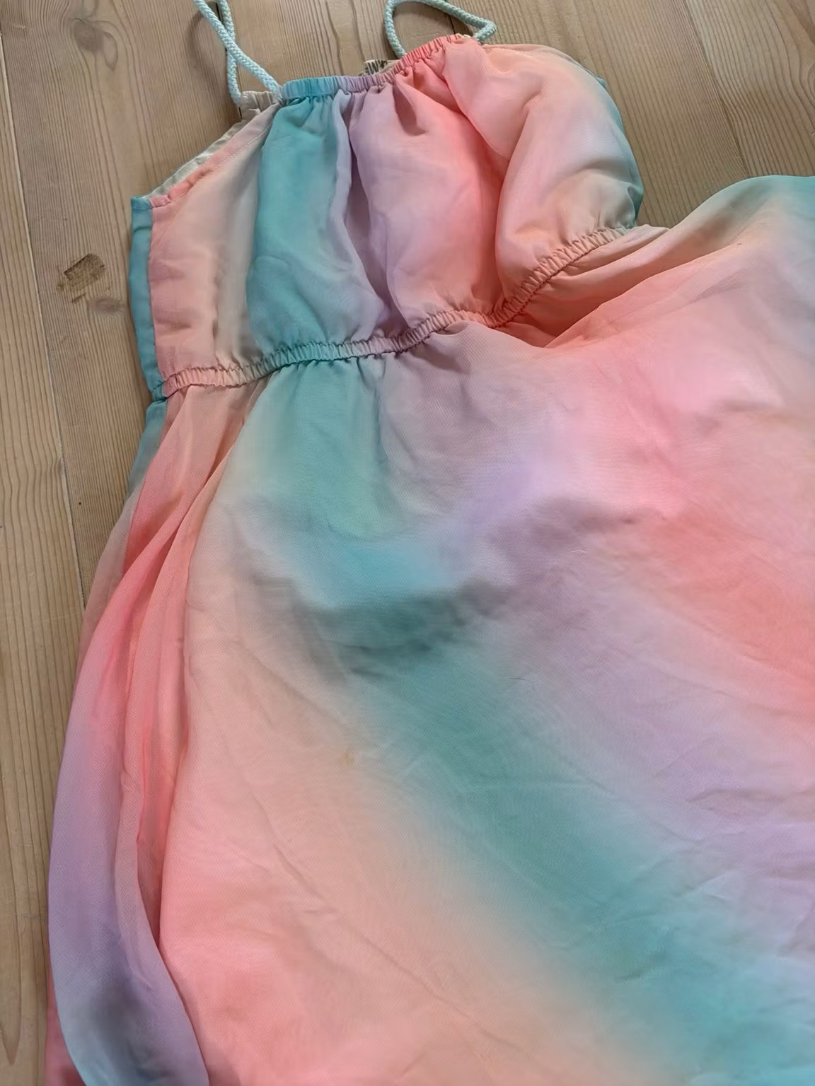 H&M pastelstribet kjole, str. 128 – originalfoto 2
