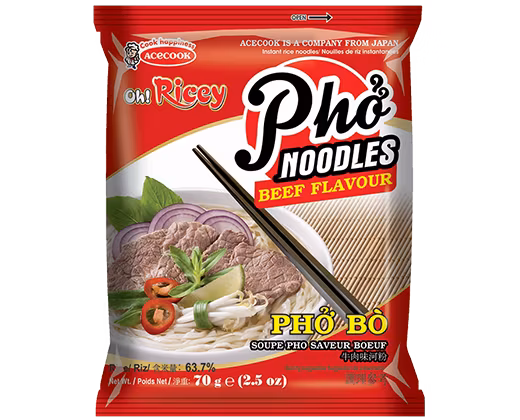 Acecook - Oh! Ricey Pho nudlar (biffsmak) 70g