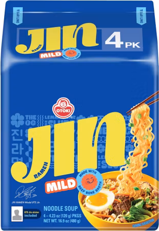 Ottogi - Jin Ramen snabbnudlar (mild)  4 X 110 G