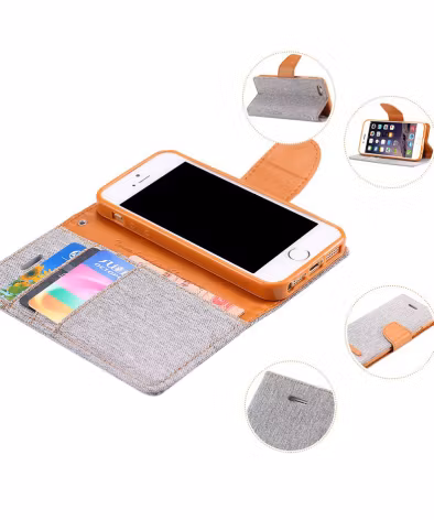 Mobilplånbok i tyg för iPhone 5