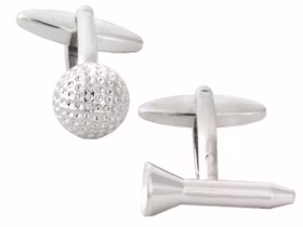 Manschettknapp - Golfboll & Tee