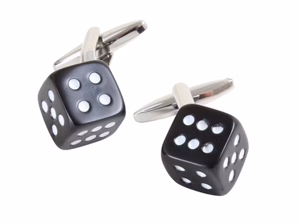 Manschettknapp - Svarta tärningar
