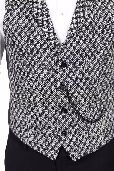 Svartvit rutig ullväst