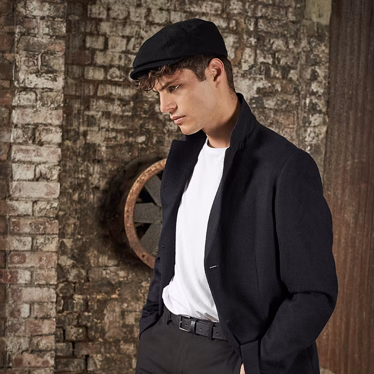 Svart newsboy keps - Beechfield