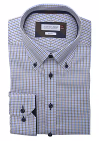 Ljusblå/brun rutig skjorta - J.Harvest & Frost