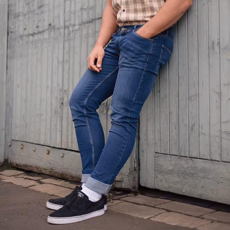 Mellanblå raka jeans-Leo