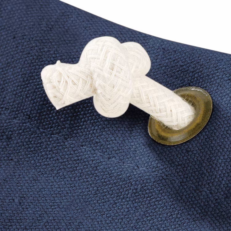 Blå/vit canvas duffelbag