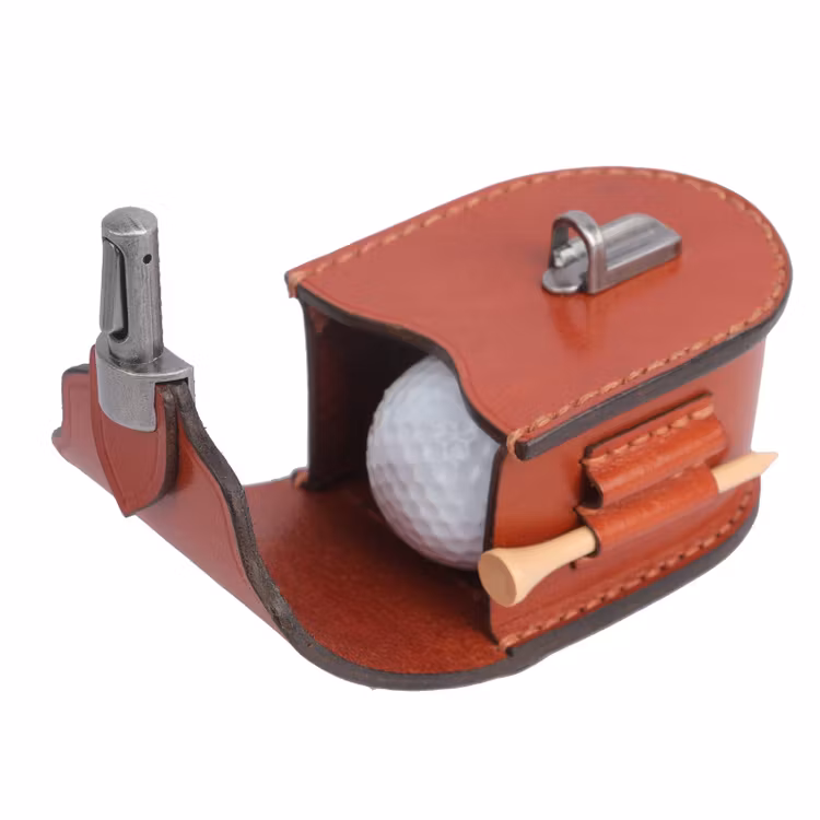 Bollhållare i läder
