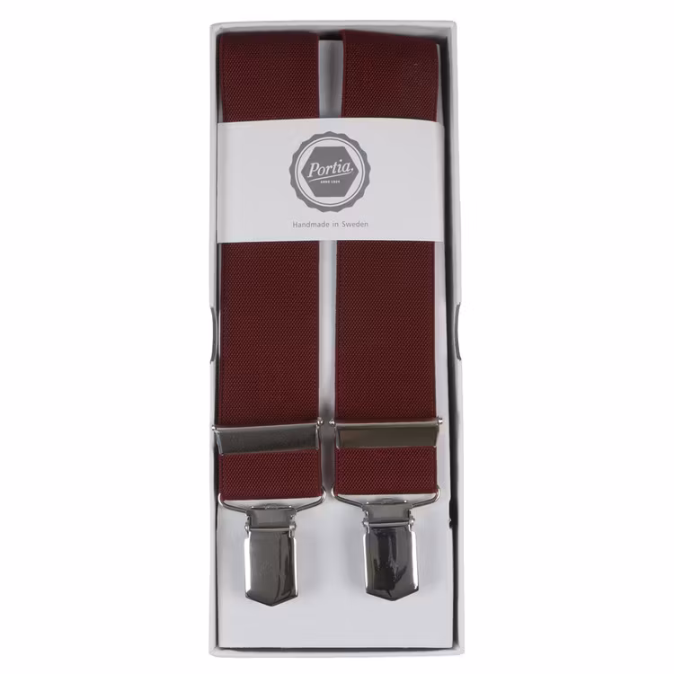 Vinröda hängslen 35mm | Portia