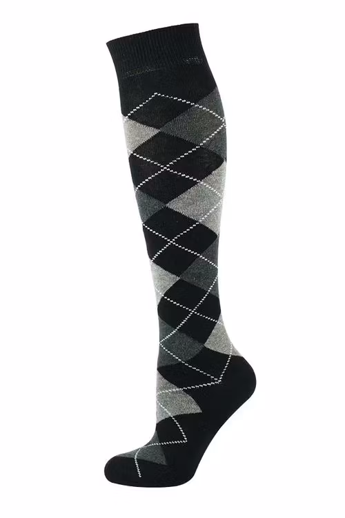 Svart/antracit argyle knästrumpa - MySocks