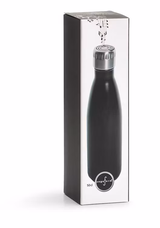 Stålflaska med högtalare 0,5l - Svart - Sagaform