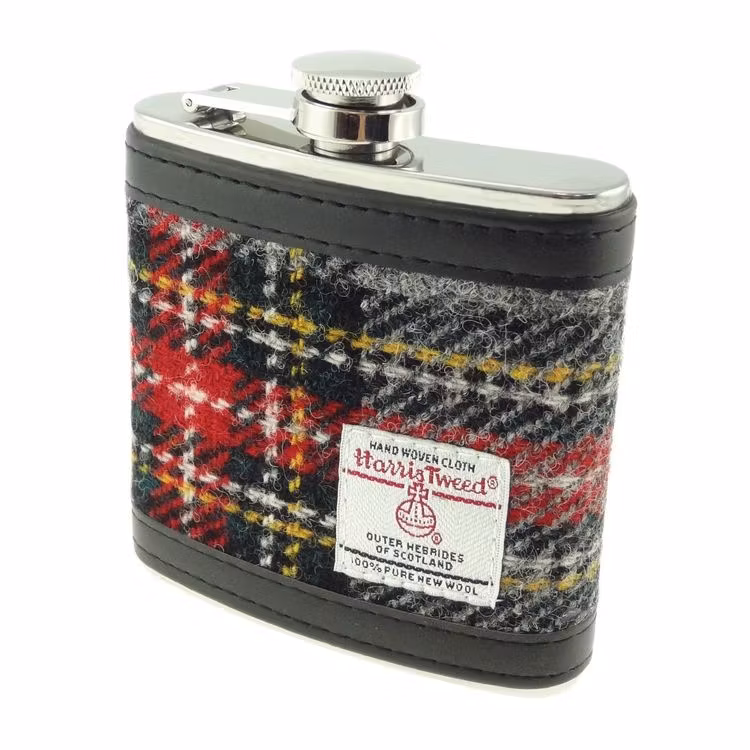 Fickplunta Harris Tweed Grey & Red Tartan