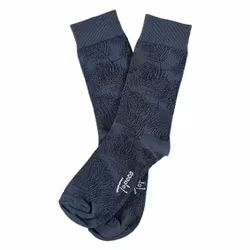 Mörkblå mönstrad bomullsstrumpa - Topeco