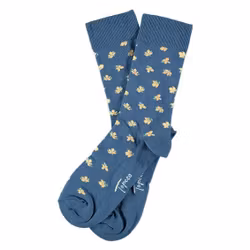 Mönstrad blå bomullsstrumpa - Topeco