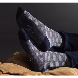 Navy mönstrad bomullsstrumpa - Topeco