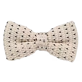 Beige knuten fluga med prickar