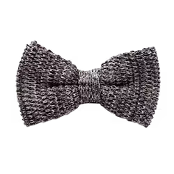 Gråmelange stickad knuten fluga