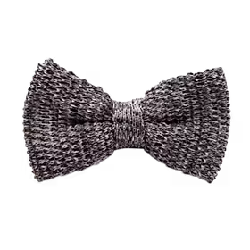 Gråmelange stickad knuten fluga