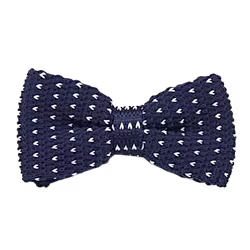 Blå stickad knuten fluga