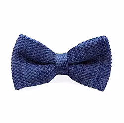 Blåmelange stickad knuten fluga