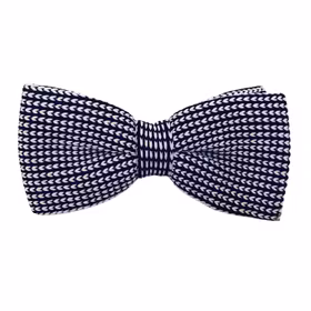 Blå/vit knuten fluga