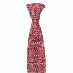 Rödmelerad stickad slips