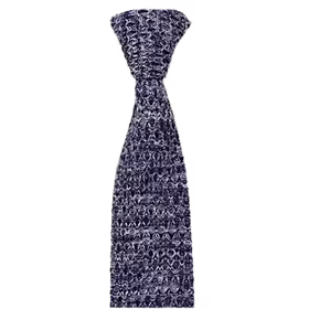 Blåmelerad stickad slips