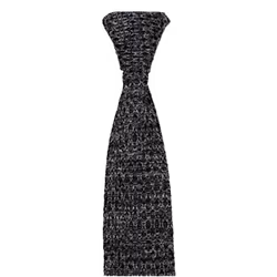 Svartmelerad stickad slips