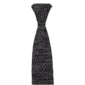 Svartmelerad stickad slips