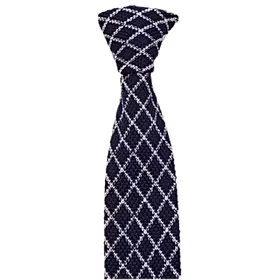 Mönstrad navy stickad slips