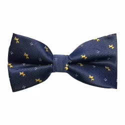 Färdigknuten fluga- Blå med hundar