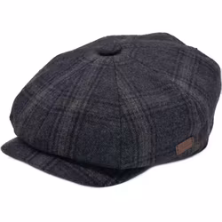 Blå/grå tweed Newsboy keps - Major Wear